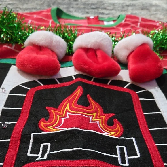 Dec 25th Mens Onesie Lightup Firepace - Picture 6 of 12